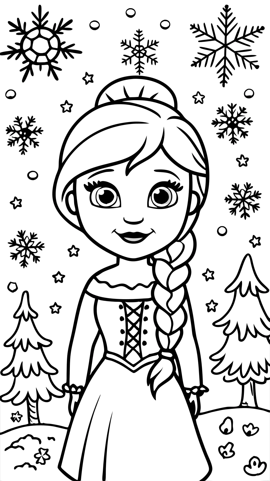 Página para colorear de Anna Frozen